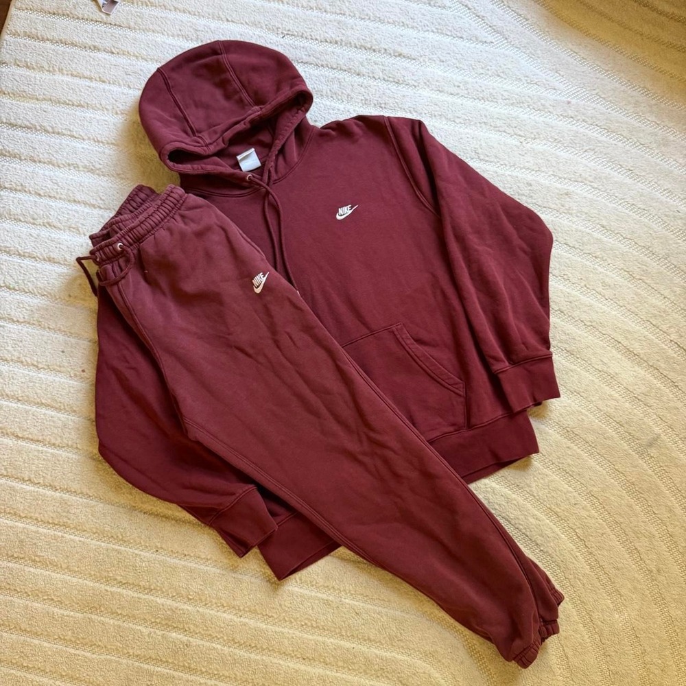 Mens Nike Gym Athletic Club Swoosh Hoodie Hooded Sweatshirt Pants Set M/L Sporty